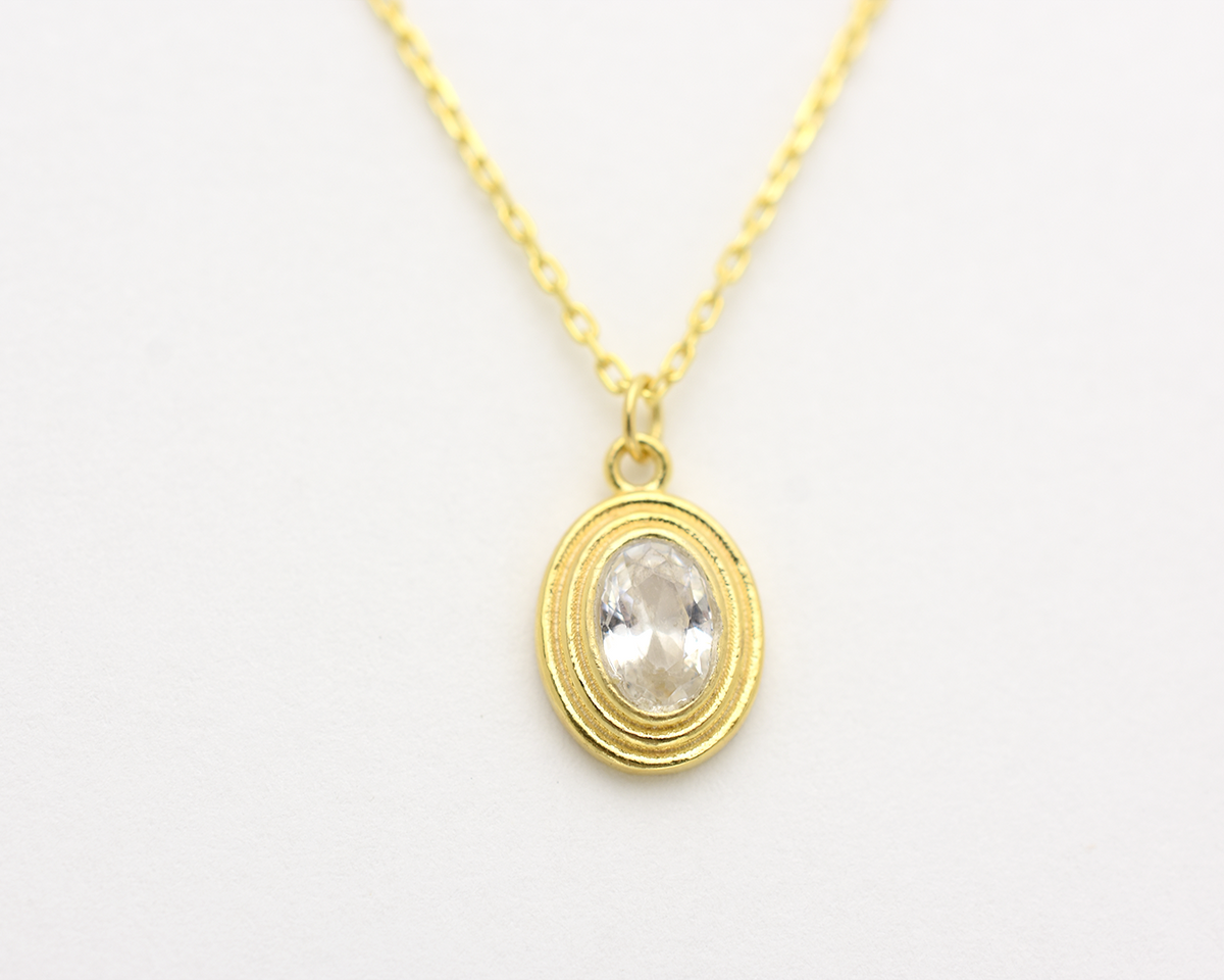 Oval Bezel Necklace