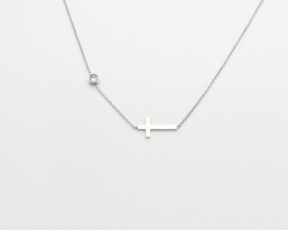 Sideways Cross Necklace