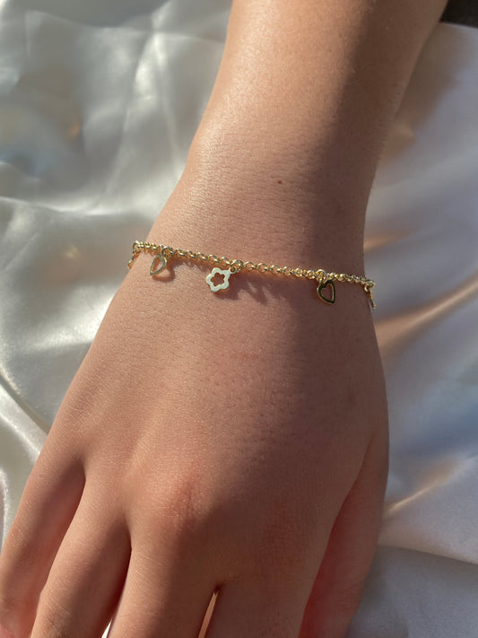 Heart and Star Charm Bracelet