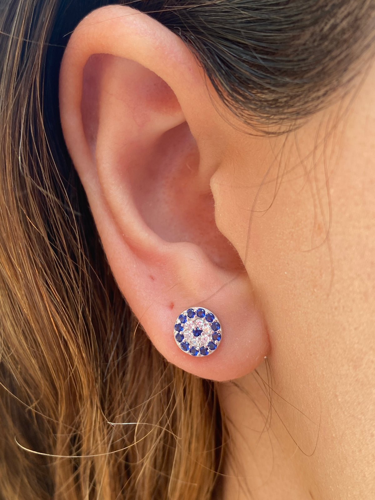 CZ Evil Eye Earrings