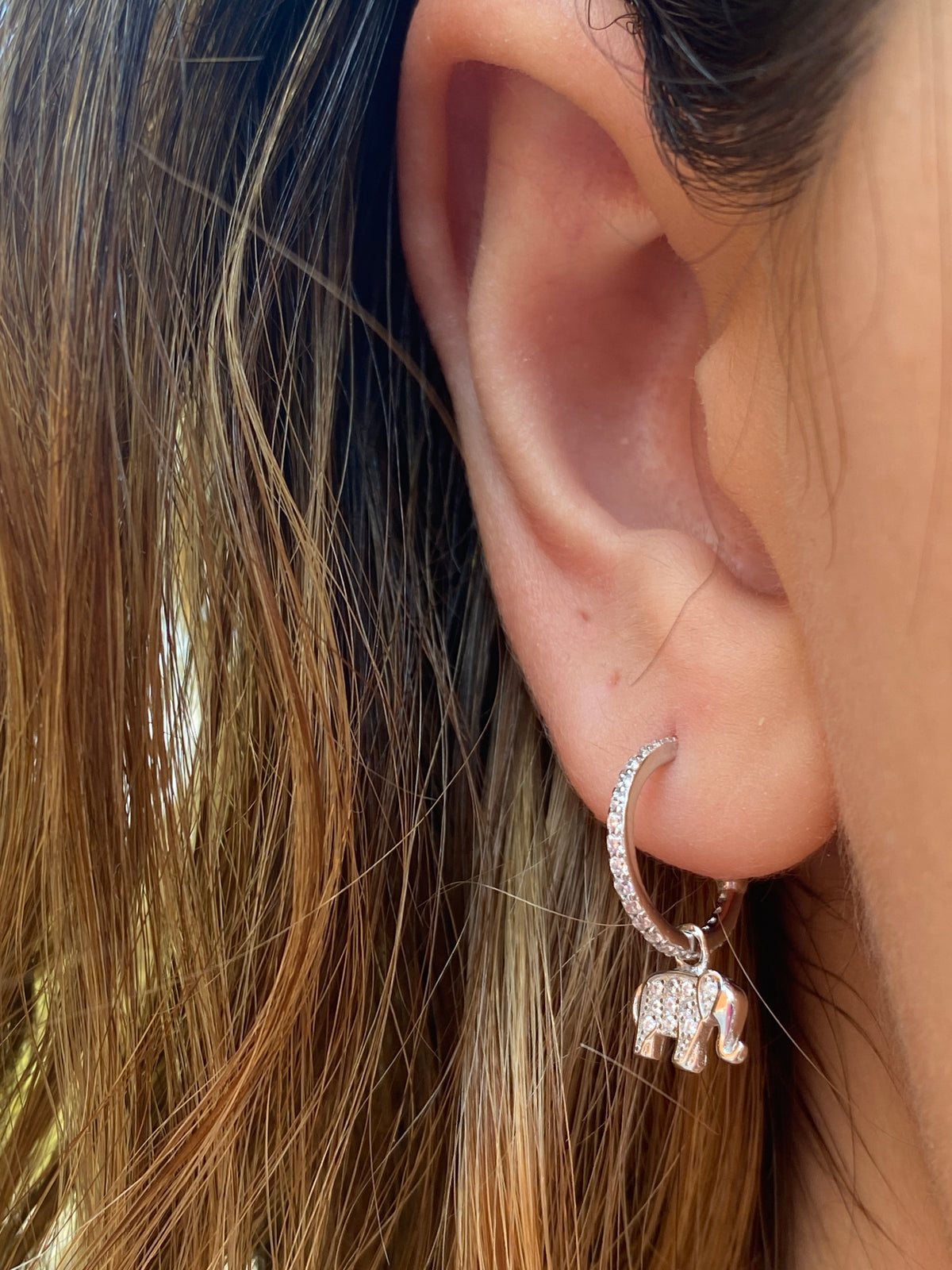 Elephant Hoop Earrings