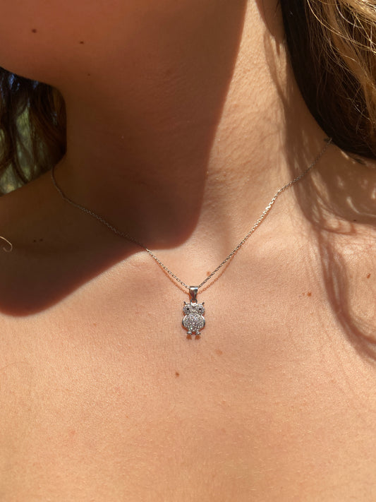 CZ Owl Necklace