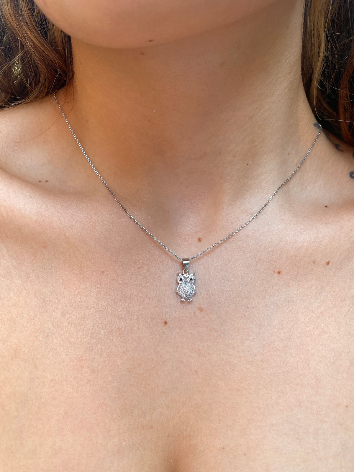 CZ Owl Necklace