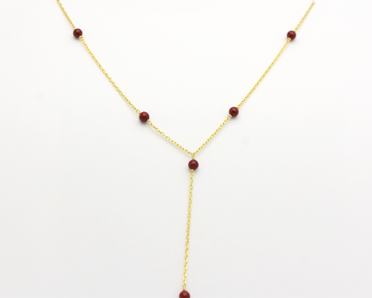 Red Lariat Necklace