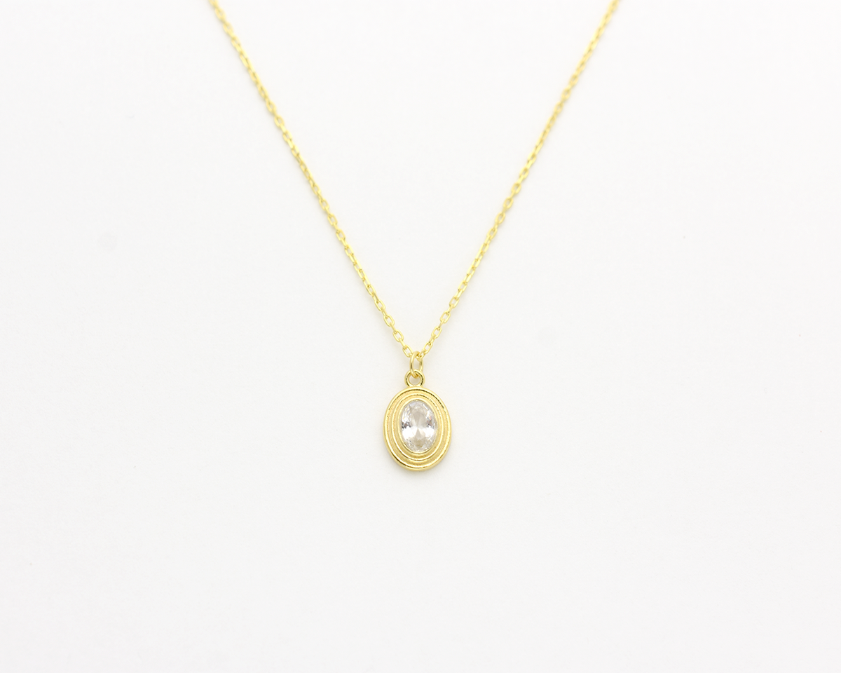 Oval Bezel Necklace