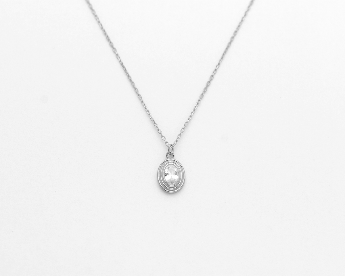 Oval Bezel Necklace
