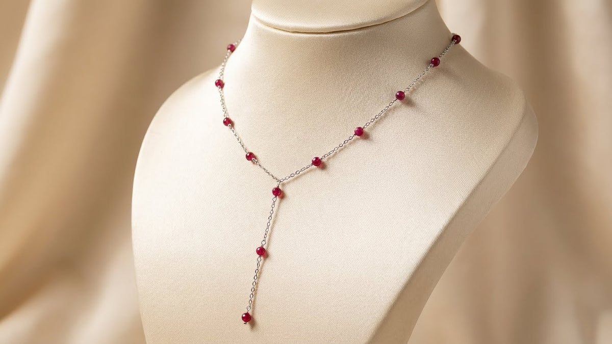Red Lariat Necklace