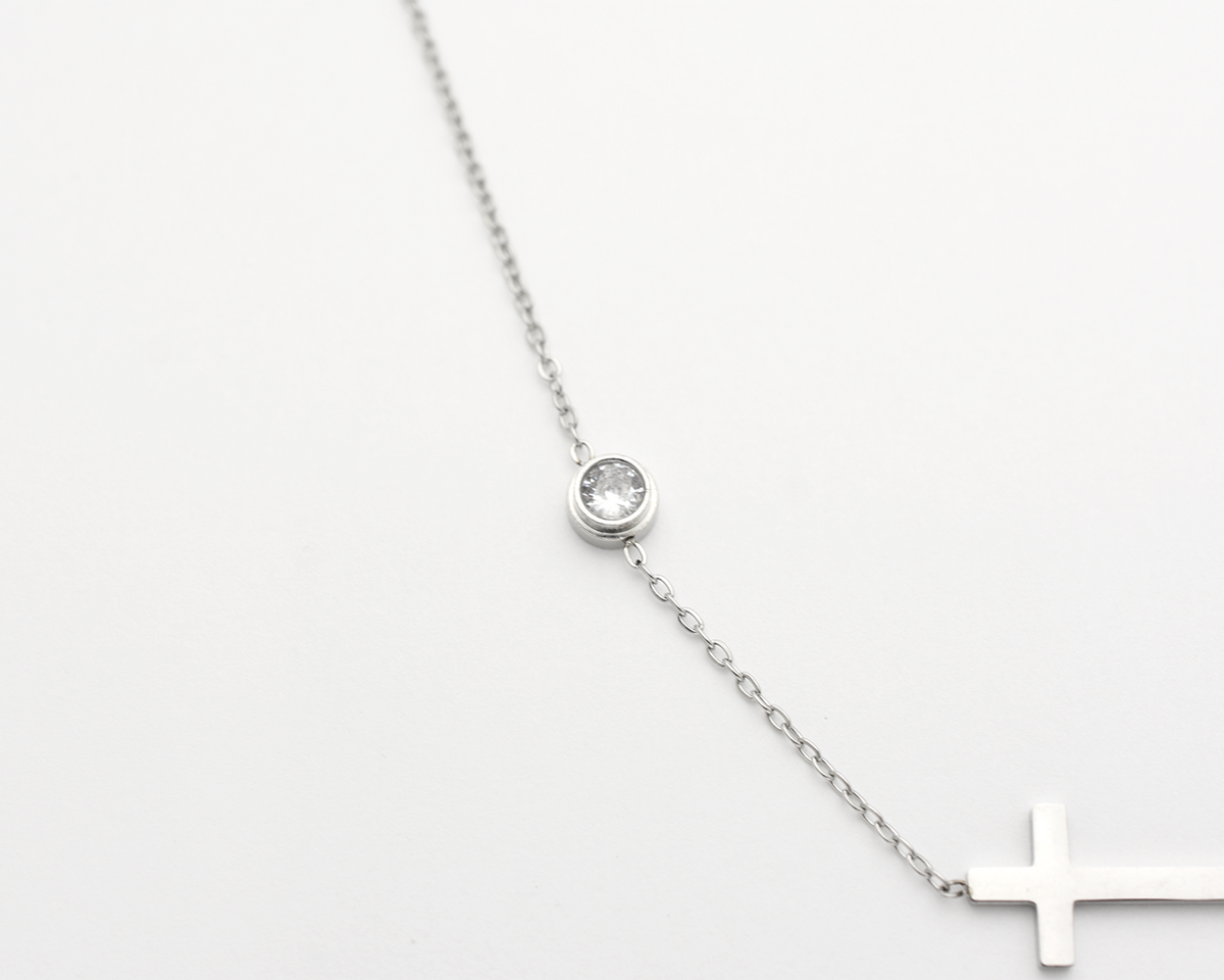Sideways Cross Necklace