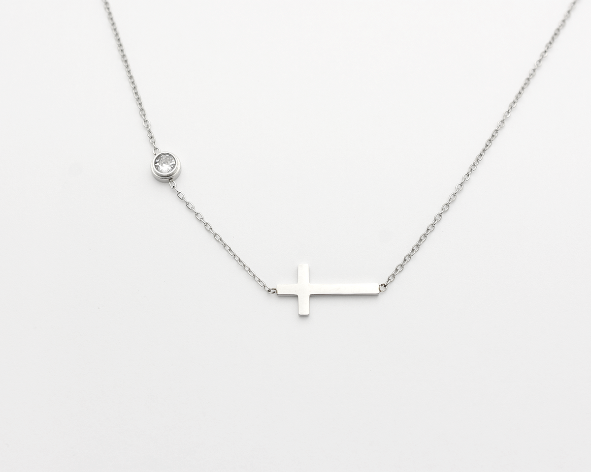 Sideways Cross Necklace