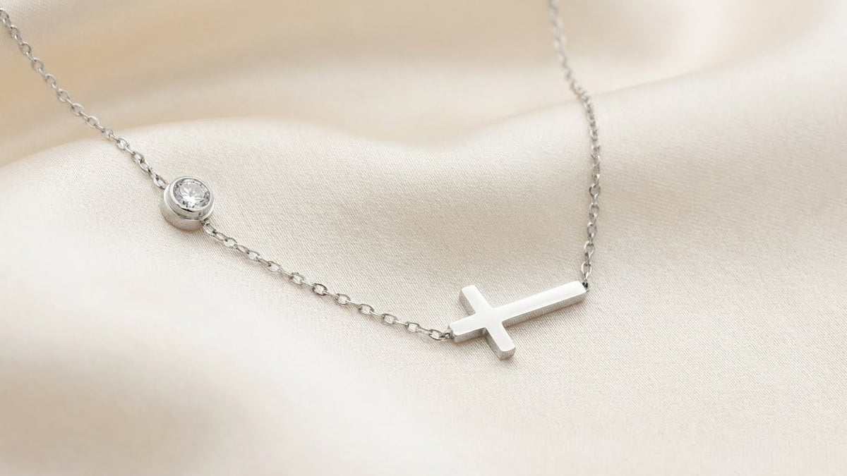 Sideways Cross Necklace