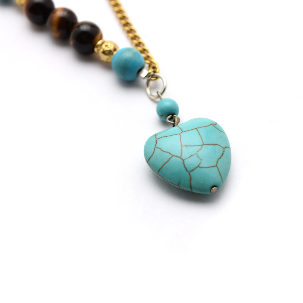 Turquoise Heart Beaded Belly Chain