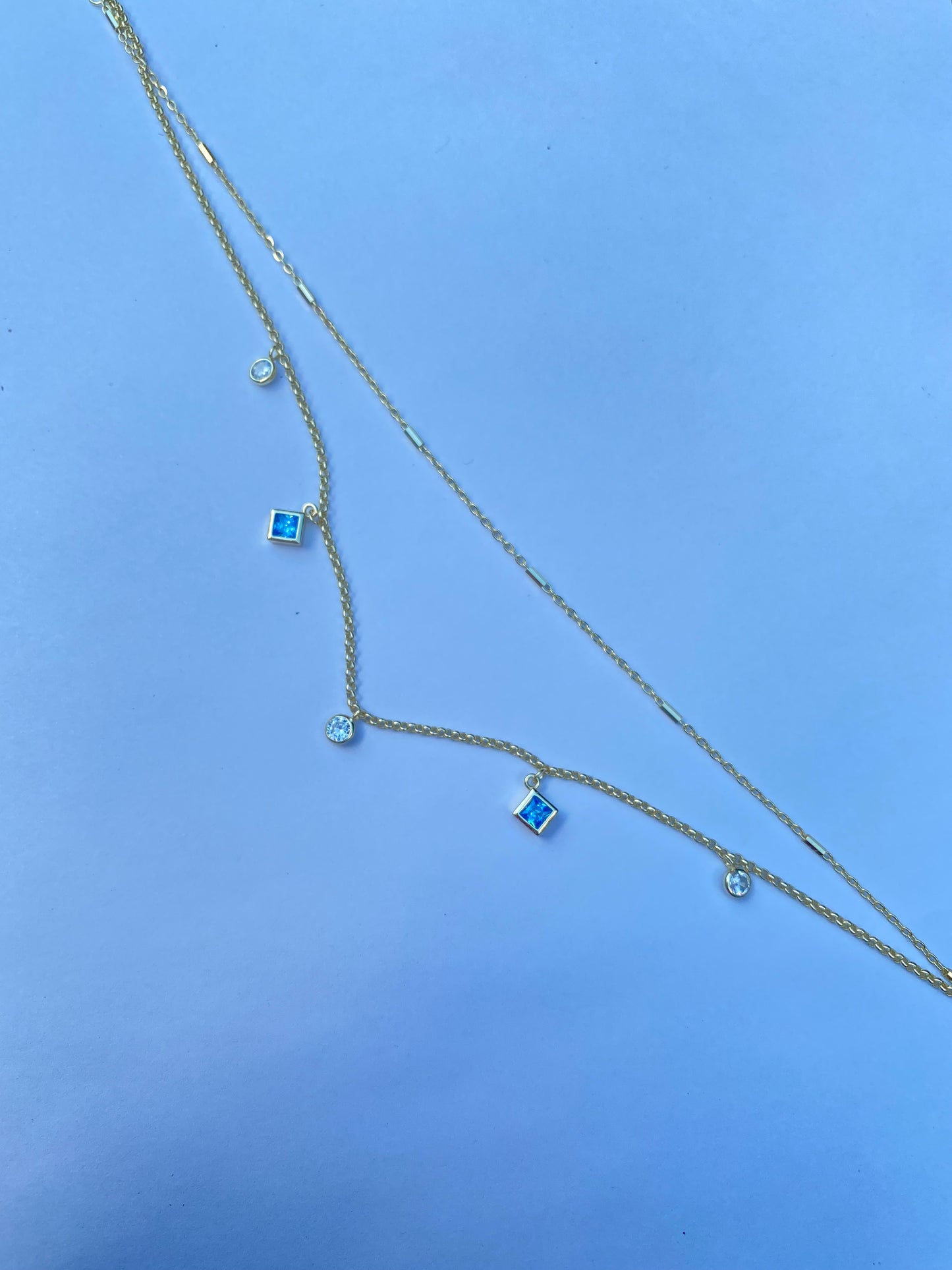 Blue Bezel Anklet