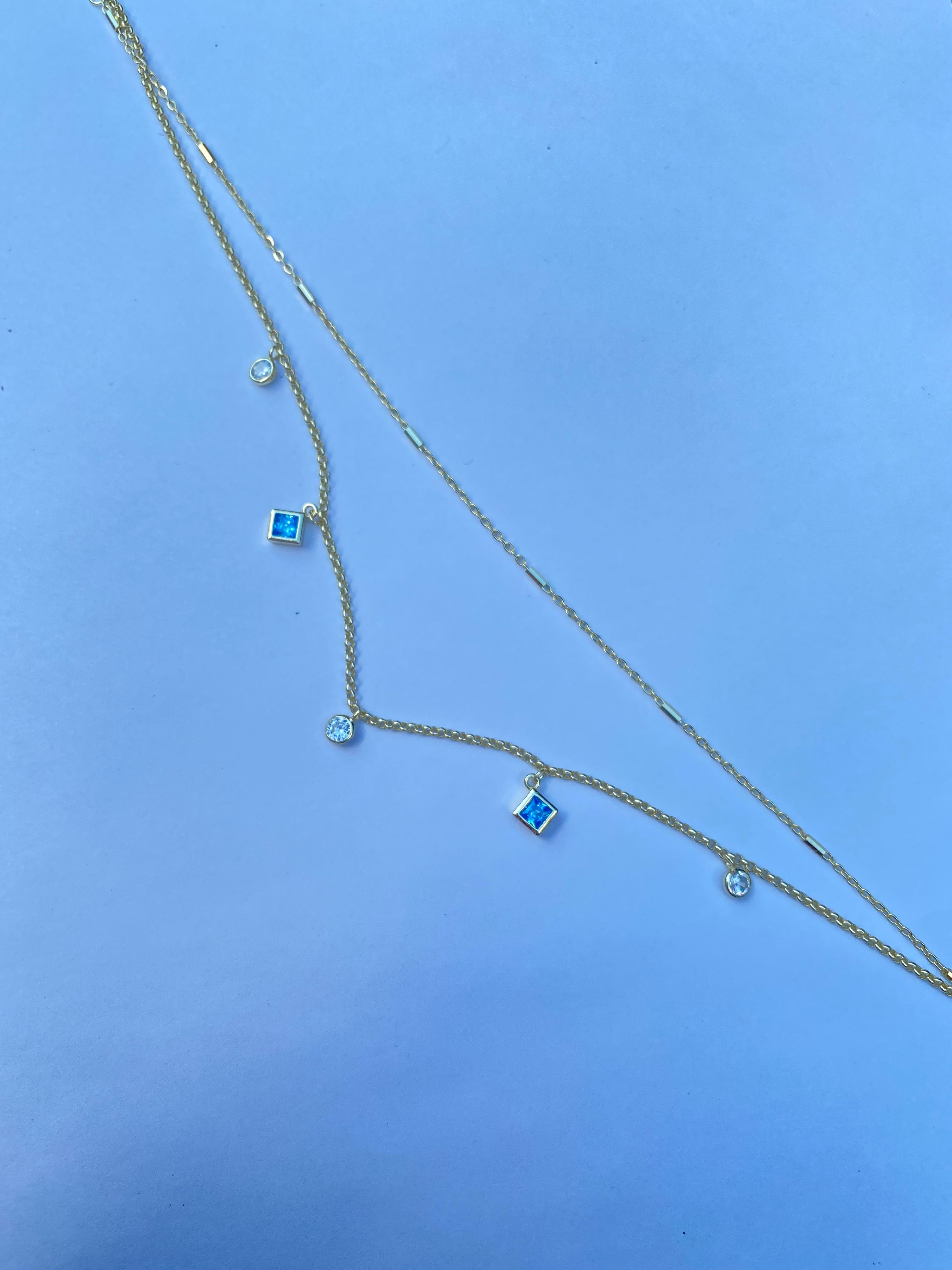 Blue Bezel Anklet