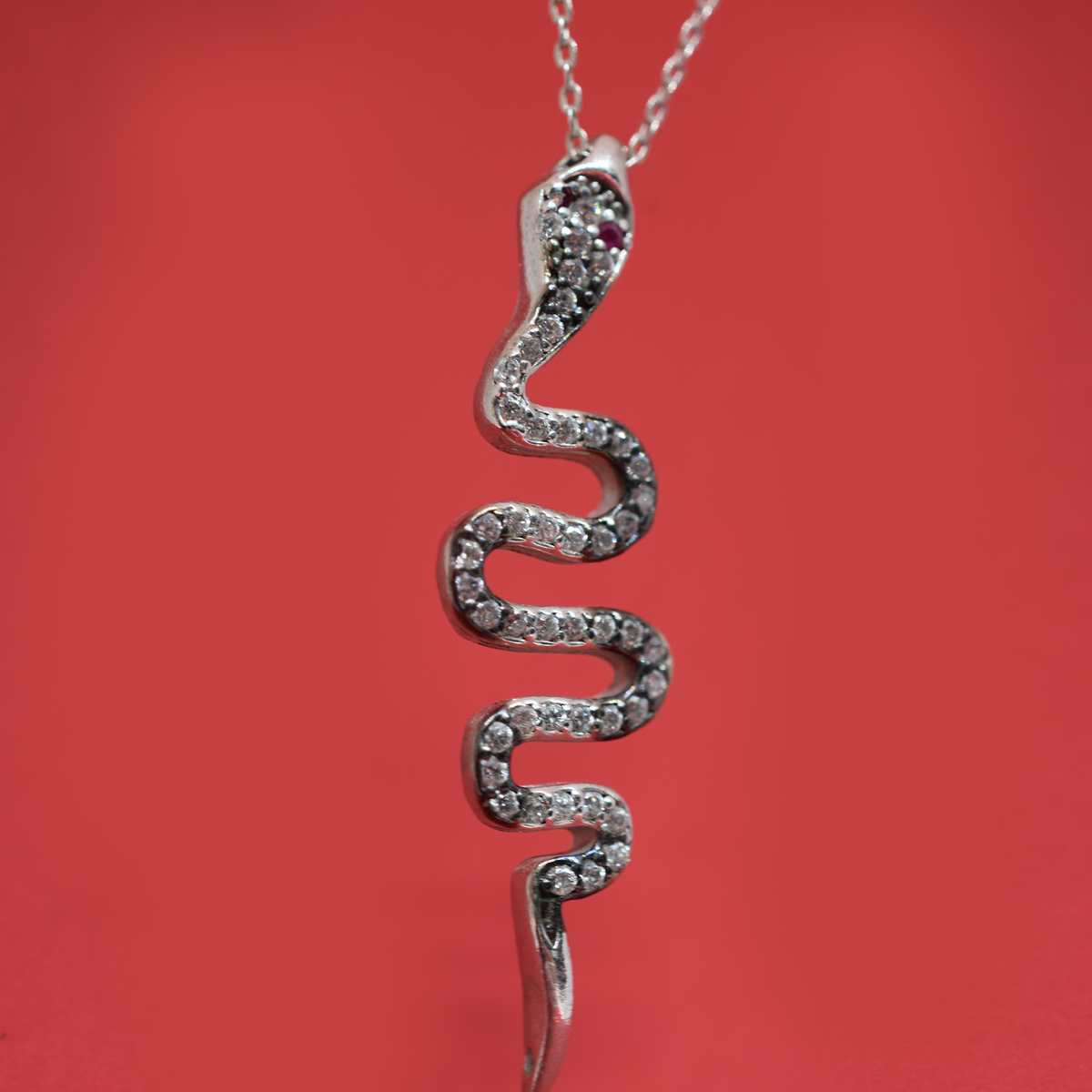 CZ Snake Necklace